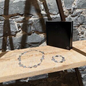 Montblanc Star Collection Sterling Silver Pearls Necklace & Bracelet Set